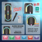 UNIX ODC 40W Multi-Function Party Speaker - Image 5