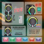 UNIX VEZ 40W Wireless Party Speaker - Image 6