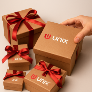 20251015_1353_UNIX Branded Gift Boxes_remix_01k7kfbe82fkjbf62x5re5dd6q